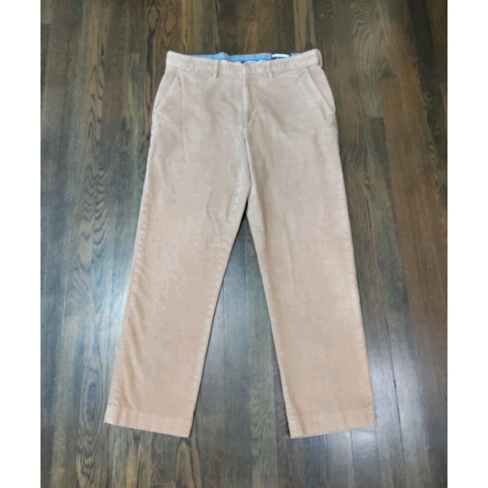Lands End Corduroy Pants Men's 36x29 Tan Straight Leg Traditional Fit Cotton